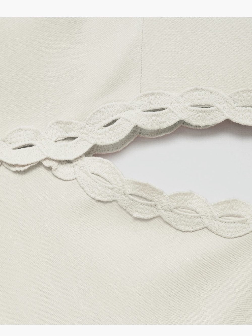 Mango Cream Scalloped-Edge Midi Skirt - Picture 6 of 6